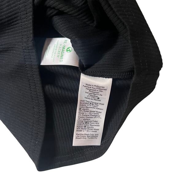 J.Crew NWT Black Ribbed Shelf-Bra Tank Top XXS | Vintage Fit Layering - Picture 4 of 4